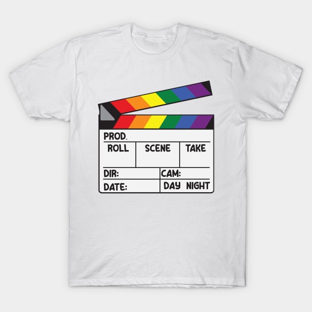 Film Slate - Rainbow Pride T-Shirt by LaLunaWinters